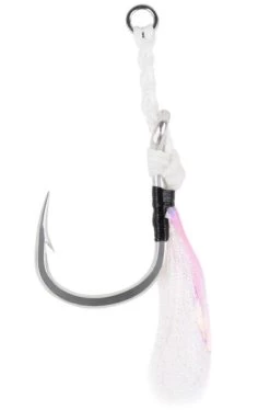 Mustad Heavy Duty Jigging Assist Rig, White W/ White Flash & Ring